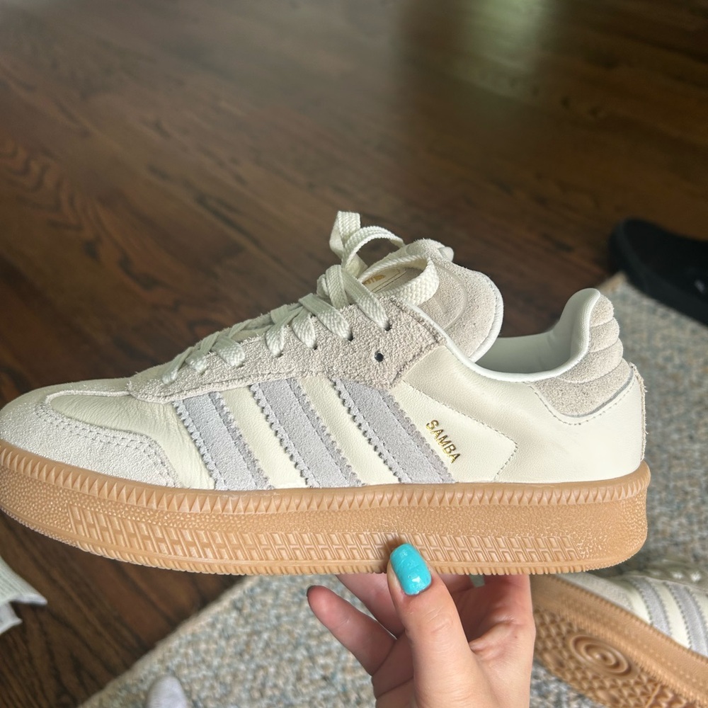 Adidas Samba Cream and Gray Sneakers